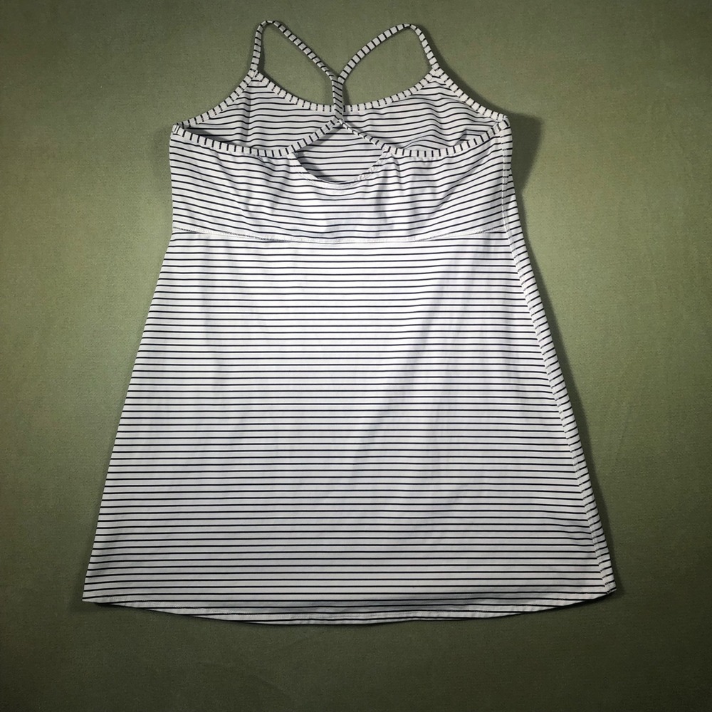 Athletic Works Active Dress Women XL White Black Striped Racerback Summer - Picture 4 of 15